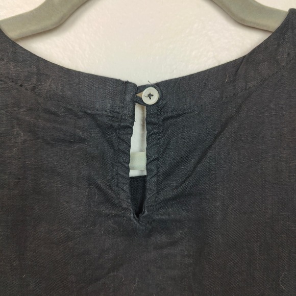 Quince Linen Sleeveless Top Womens‎ Small Black Casual Summer Blouse Tank Preppy - Picture 3 of 7